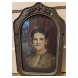 Antique Framed Photograph in Ornate Metal Frame