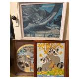 Three Raccoon Artworks Approximately 18'x22' Each