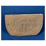 Japanese Beaded Evening Bag with Zipper Closure