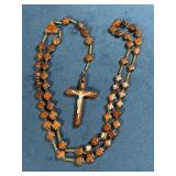 Handcrafted Wooden Rosary with Crucifix and Metal