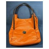 Valentina Italia Genuine Leather Tote Bag in Orang