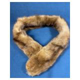 Brown Mink Fur Collar With Velvet Backing, 36 Inch