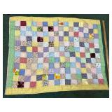 Small Handmade Patchwork Throw Quilt, 36 x 47 Inch