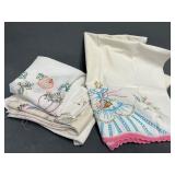 Embroidered Textile Linens with Various Designs