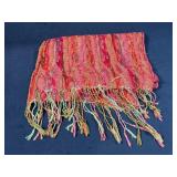 Multicolored Woven Scarf with Fringe, Approximatel