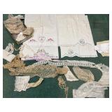 Embroidered Linens and Vintage Lace Trims