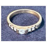 Gold Ring with Diamonds, Size 10