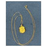 12k Filled Gold Pendant by Chapel on 12k Chain