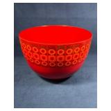 Red Decorative Bowl With Floral and Circular Patte