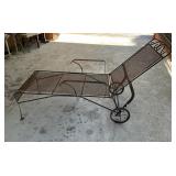 Metal Mesh Adjustable Outdoor Chaise Lounge with W