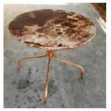 Vintage Metal Table with Tripod Base