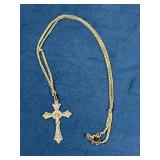 Silver Tone Crucifix Pendant Necklace from Italy