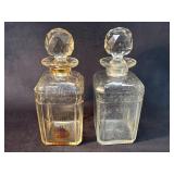 Faceted Glass Decanters with Stoppers