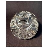 Crystal Cut Glass Round Ink Blotter Press with Flo