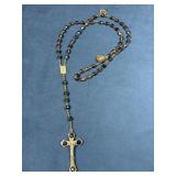 Rosary With Faceted Beads, Crucifix, and Religious