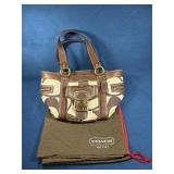 Coach Signature Canvas and Leather Tote with Dust