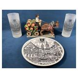 Aalen Collectibles Set with Plate, Figurine, and G