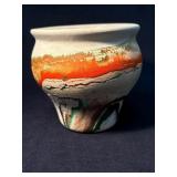 Nemadji Pottery USA Swirled Clay Vase with Earth T