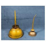 Two Vintage Metal Oil Cans with Spouts, Made in US