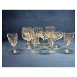 Ten Etched Glasses Featuring Grapevine Motif