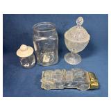Four Decorative Glass Items Including Car Bottle a