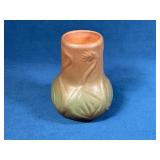 Van Briggle Pottery Vase with Sculpted Floral Desi