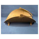 Brass Coal Scuttle with Serpent Feet and Curved Ha