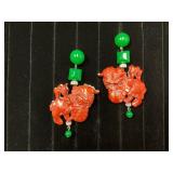 Clip-On Earrings with Red and Green Accents from P