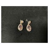 Diamonique Teardrop Earrings with Box