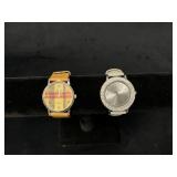Two Quartz Wristwatches with Leather Bands