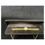 Joan Rivers Gold-Tone Wristwatch With Blue Stone A