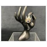 Sterling Silver with Gold Overlay Elephant Ring wi