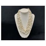 Multi-Strand Freshwater Pearl Necklace with Chain