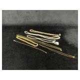 Gold-Tone Chain and Faux Pearl Necklaces and Brace