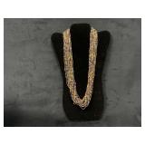 Multi-Strand Beaded Necklace with Gold-Tone Clasp