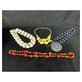 Four Multistrand and Statement Necklaces