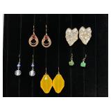 Five Pairs of Earrings in Various Materials and St