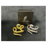 Rachel Zoe Gold-Tone and Silver-Tone Snake Cuff Br