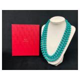 Kenneth Jay Lane Triple-Strand Turquoise Bead Neck
