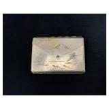 Silver-Plated Cigarette Case With Yokohama Engravi