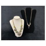 Two Spider-Themed Statement Necklaces with Gemston