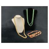 Three Multicolored Beaded Necklaces