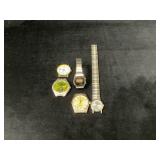 Five Mixed Watches Including Gold-Tone and Silver-