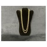 Gold-Tone Chain Necklace and Faux Pearl Statement