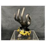 Ross Simons Black Resin Bangle Bracelet with Gold