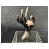 Honora Ring with Pink Flower Design and Pearl Cent