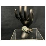 Silver-Tone Panther Design Bracelet Watch With Cry
