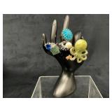 Five Unique Costume Rings with Varied Designs