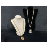 Decorative Necklaces with Floral and Teardrop Pend