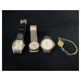 Four Mixed Watches Featuring Leather and Metal Ban